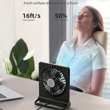 (F464) Small USB Desk Fan with 180 Tilt Folding Design, 3 Adjustable Speeds, Ultra Quiet, USB-C Powered for Home Office Desktop