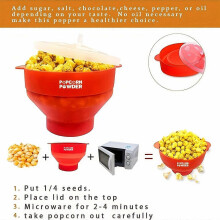 (Light Blue) Silicone Microwave Popcorn Maker, Foldable BPA-Free Bowl, 101 oz Large Capacity, Dishwasher Safe 1-Piece for Family