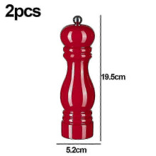 (7 inch, red) Salt And Pepper Grinder Set,manual Pepper Mills With Adjustable Coarseness, Refillable Spice Grinders