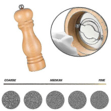 (7 inch, natural color) Salt And Pepper Grinder Set,manual Pepper Mills With Adjustable Coarseness, Refillable Spice Grinders