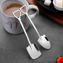 (4pcs) Stainless Steel Mini Shovel Spoon, Mirrored Dessert Coffee Spoon, Flatware for Hotel Restaurant Cafe