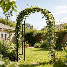 LAMBU 2.4M Metal Garden Arch Trellis Rose Climbing Plant Archway Tubular Frame