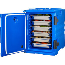 Porte-Plateau Isotherme - DUOKU - Boîte Chauffante 95L - Non Électrique - Maintien au Chaud 6h - Bleu