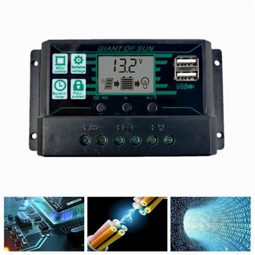 2X Caricabatteria Portatile 12V 12V A Pannello Solare per Auto, Barca, , , con Controller 100A 2