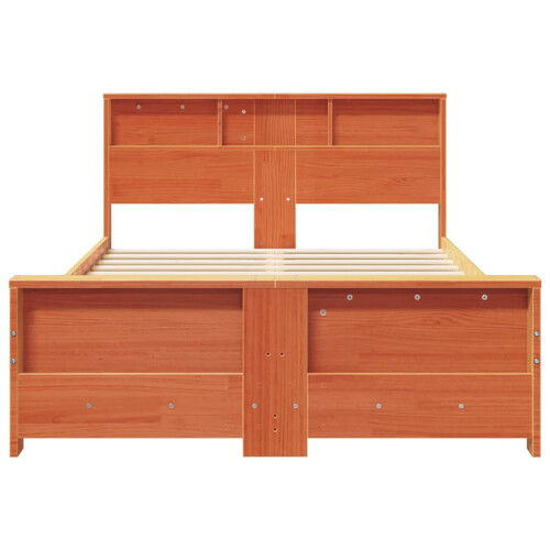 VidaXL vidaXL Bed Frame with Headboard Wax Brown 140 x 190 cm Engineered Wood 1