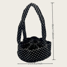 (black) Portable Egg Collecting Basket Storage Bag Canvas Holder for Preventing Eggs Collision When Going Out Shopping