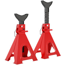 Ensemble de 2 chandelles de levage de 6 tonnes, hauteur réglable, rouge