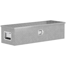 Boîte de rangement en aluminium avec serrure, poignées et clés, 99 cm