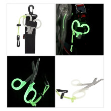 Dive Knife, Shears Luminous Ti Coated Stainless Steel Dive Scissors with Cover for Cut Fishing Seaweed Underwater