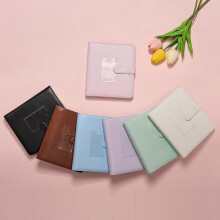 (Purple) PU Leather Photo Album with Transparent Window, 273 Pockets for Mini Film Prints, Secure Strap Closure