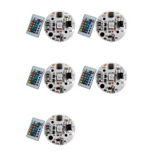 5X 5 V Niederspannungs-LED-Leuchtplatte, Farb-RGB-Lampenplatine, 3 W, Bunte Farbverlaufsquelle, IR-Funkfernschalter mit 24 Tasten