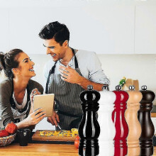 (7 inch, brown) Salt And Pepper Grinder Set,manual Pepper Mills With Adjustable Coarseness, Refillable Spice Grinders