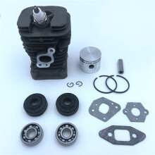 2 Set 41.1mm Chainsaw Cylinder and Gasket Piston Assy Grooved Bearing Kit for Partner 350 Partner 351