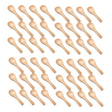 120 Pieces Small Wooden Spoons Nature Wooden Spoons Tasting Spoons Condiments Salt Spoons for Kitchen Cooking
