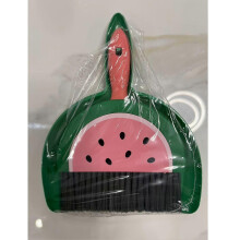 (Green Watermelon) Mini Broom and Dustpan Set, Plastic Tabletop Sweeping Kit for Desk Cleaning with 3 Cartoon Colors