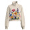 Women's Oversized Quarter-Zip Cropped Sweatshirt Floral 4