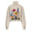 Women's Oversized Quarter-Zip Cropped Sweatshirt Floral 5