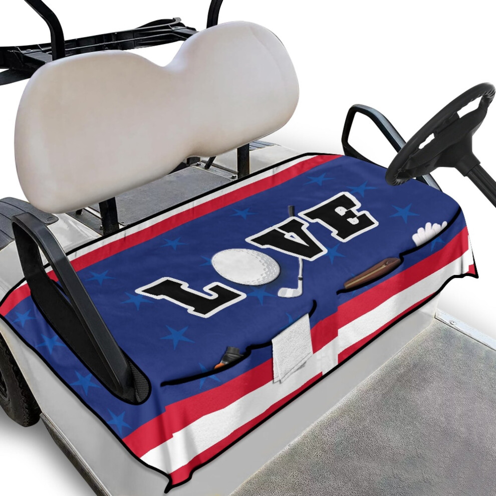 American Flag Golf Cart Seat Cover With Pockets For 2-Seat 9027700362963
