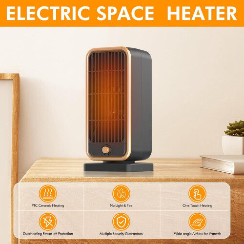 Indoor Space Heater 500W Portable PTC Ceramic Heater with 1