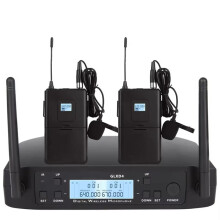 GLXD4 Professional Wireless Microphone Dual Channel Lavalier Mic for Church Speech Teaching Stage EU Plug