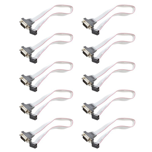 10X DB9 RS232 to 10 Pin Ribbon Cable Connector Adapter