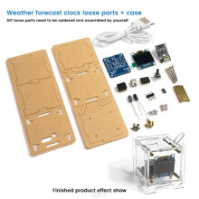 Elektronische Uhr DIY Kit OLED 2,4G WIFI Zeit Temperatur Luftfeuchtigkeit Datum Woche Wettervorhersage Anzeige 5V Uhr