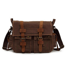 Sac à bandoulière Vintage pour hommes, sacoche en toile et cuir