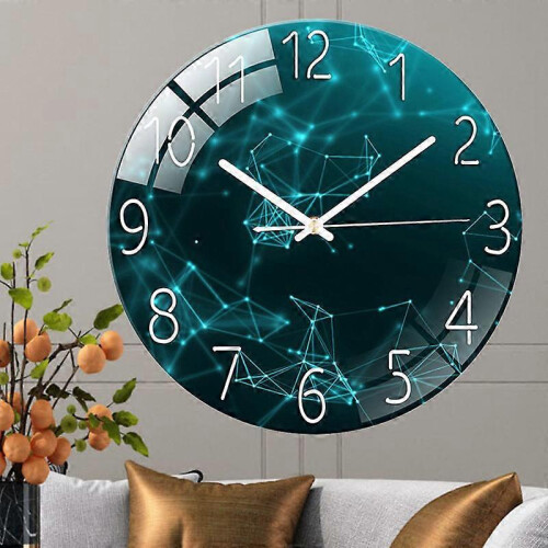 30 cm Starry Factor frameloze spiegelwandklok van gehard glas