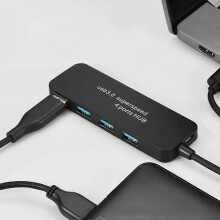HUB USB 5 G/s haute vitesse, extension 4 ports, adaptateur pour ordinateur de bureau et ordinateur portable