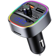 Draadloze Bluetooth-autoradio-adapter FM-zender RGB-verlichting USB