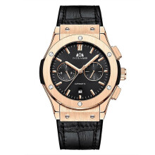 Ohp Watch HB03 Automatique bracelet en caoutchouc en cuir véritable multifonctionnel en or rose montre pour hommes MONT