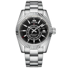 Ohp Watch RL04 Montre pour hommes entièrement automatique avec bande d'acier à lueur nocturne mécanique en or rose MONT