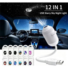 (With 12 Films) Smart Static 3D Holographic Night Light Projector, Plug and Play Projector