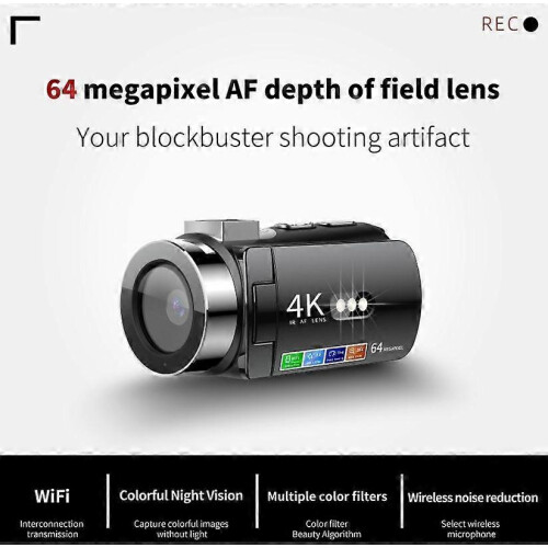 Ψηφιακή βιντεοκάμερα OHP D9 WiFi 3 ιντσών με οθόνη IPS Night Vision 4K Vlog κάμερα 1
