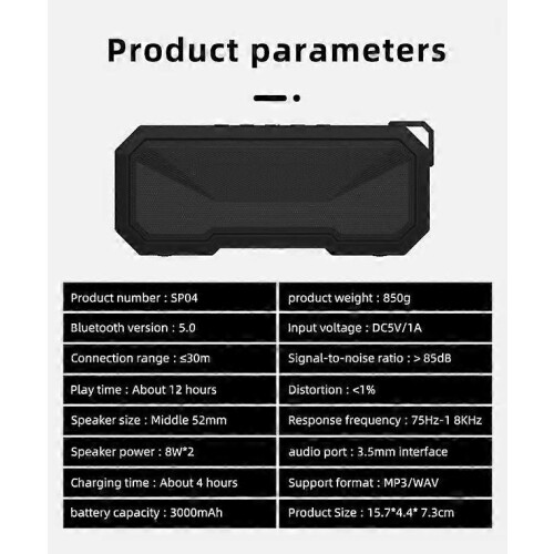 Portable X8 Bluetooth Speakers IPX7 Waterproof Wireless Speaker with LED Light 1
