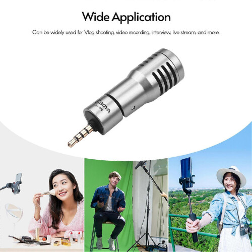 BOYA BY-P4 Mini Microphone with Windscreen 3.5mm TRRS for Smartphone Tablet Laptop Vlog Interview 1