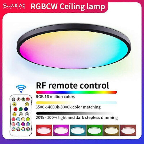 Plafonnier Rgbcw à gradation polychrome avec télécommande RF 1
