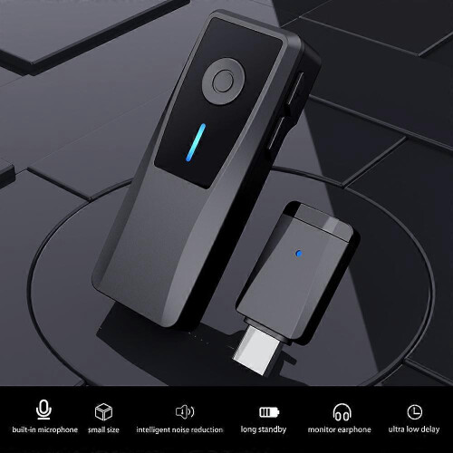 2,4G Mini Clip-on Ασύρματο μικρόφωνο Plug and Play Ακουστικό οθόνης 50m για Smartphon 2