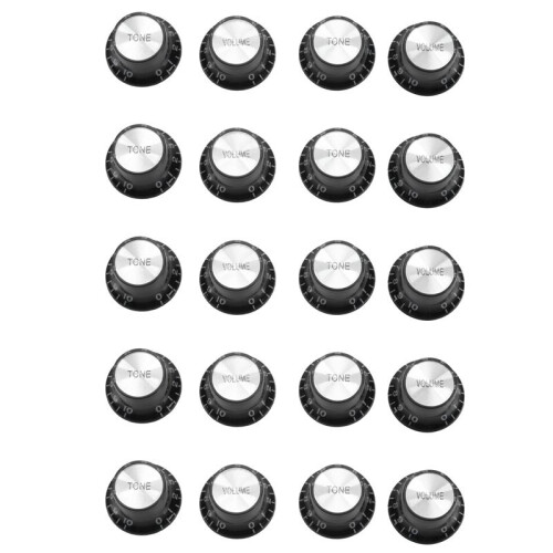 Guitar Knobs 10 Volumes and 10 Tones Silver Top Hat Bell