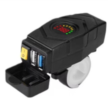 QC3.0 Quick Charger 20-90V Handlebar USB Charger 24V 36V 48V 60V for Electric Scooters Motorcycle Auto Red