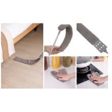 Retractable Dust Cleaner with 3 Washable Cloths, Microfiber Hand Duster Stretchy Microfiber Corner Broom
