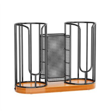 Coffee Cup and Lids Holder Disposable Cups Straws Organizer with Wooden Base Paper Plastic Cup Holder Dispenser Storage