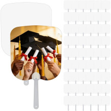 60 Pcs Sublimation Fans Blank Double-Sided Sublimation Paddle Fan Blanks,DIY Hand Fan for Wedding for Guests Graduation