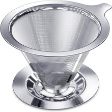 1 Pc Stainless Steel Inverted Coffee Drip Mesh Filter Holder, Universal Reusable Fine Pore Filter