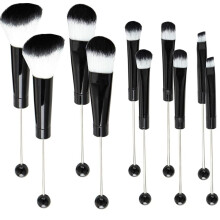 10 Pieces Beadable Makeup Brushes Diy Makeup Comestic Brushes Beaded Brushes Kit for DIY Beaded Eyeshadow Brush