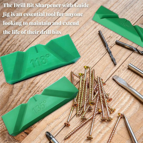 3pcs Drill Bit Sharpener Guide Jig, Tool for Bench Grinder, Suitable for All Drill Bits, 90, 118, and 135 Angles
