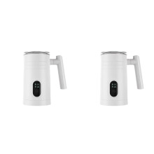 2X Full-Automatic Milk Frother Touch Control Milk Warmer Temperature Settings Hot & Cold Milk Frother EU Plug
