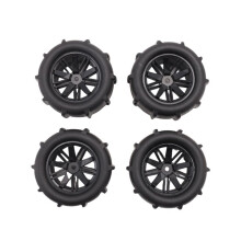 4Pcs 80Mm Snow Sand Tire Wheel for SCY 16101 16102 Pro 144001 144010 12428 124019 HBX 16889 SG1601 MJX H16 16207