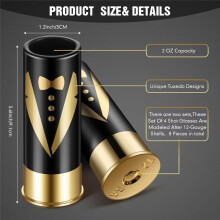 4PCS 12 Gauge Shot Glasses Tequila Shot Glass Glasses Bulk Set of 4 for Groomsmen