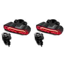2X Bicycle Alarm Anti Theft Bike Taillight Alarm LED Waterproof Tail Light with Mounting Bracket